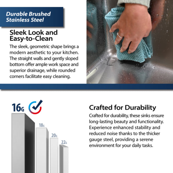 Stainless Steel Stainless Steel Kitchen Sink Satin Brushed 9
