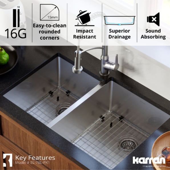 Stainless Steel Stainless Steel Kitchen Sink Satin Brushed 7