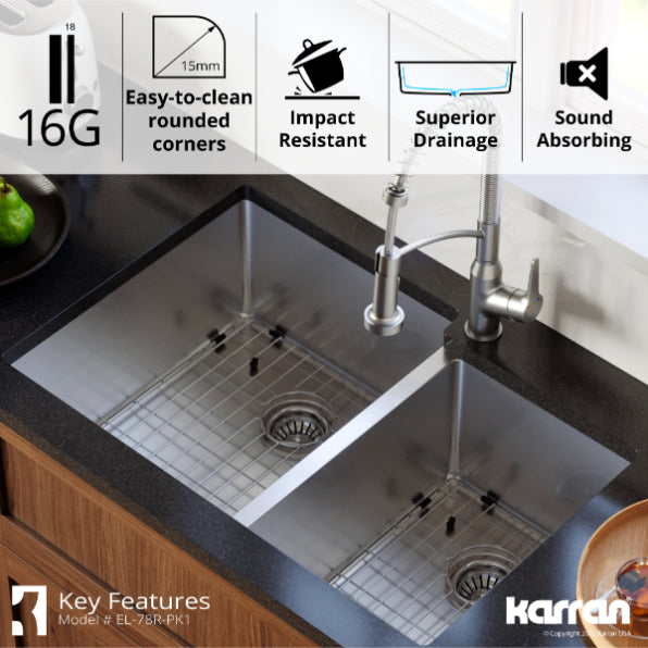Stainless Steel Stainless Steel Kitchen Sink Satin Brushed 7