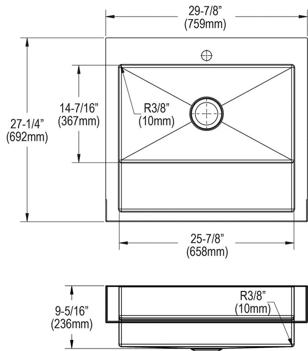 Dart Canyon Stainless Steel Kitchen Sink 12