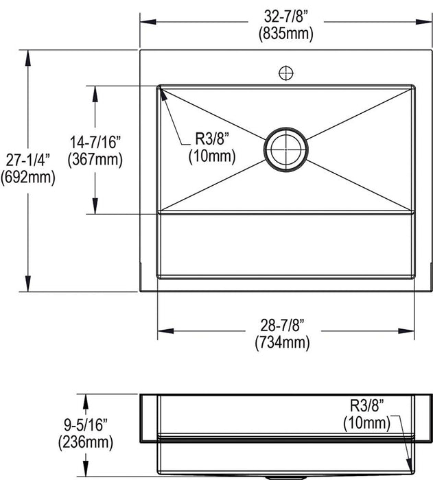 Dart Canyon Stainless Steel Kitchen Sink 12