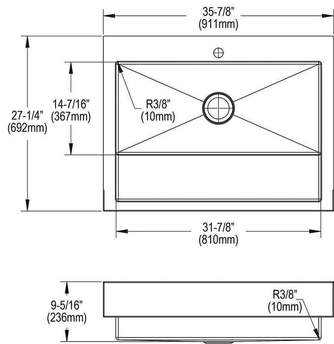 Dart Canyon Stainless Steel Kitchen Sink 12
