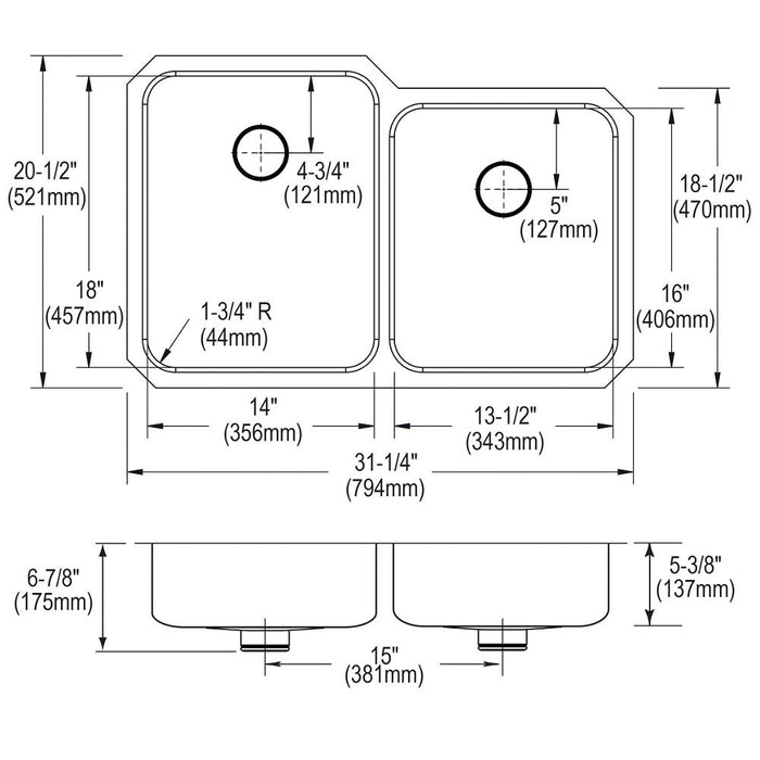 Lustertone Classic  Stainless Steel Kitchen Sink 8