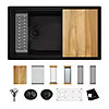ELXRU13322WDN0 Quartz Luxe Obsidian Undermount Single Bowl Workstation Kitchen Sink 33" x 19" x 9"