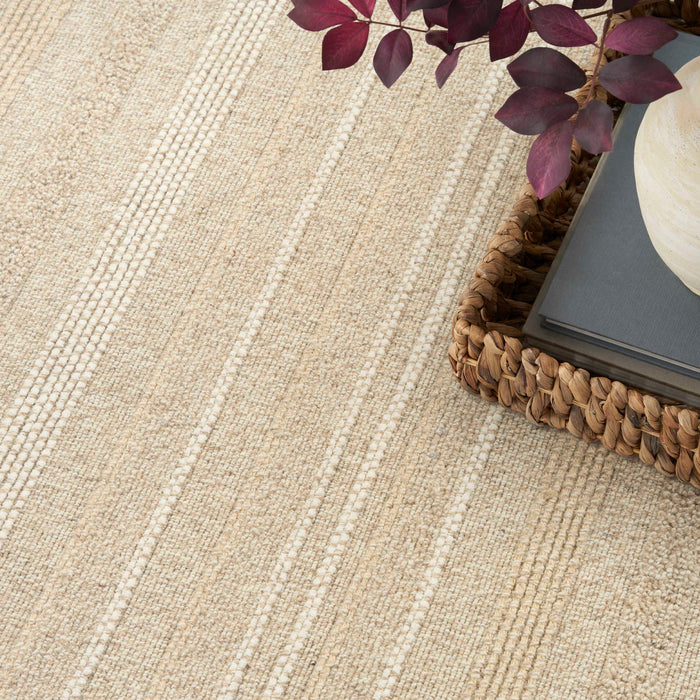 Embrace Ivory Silver EMB01 Polyester Contemporary Area Rug - 8 Ft x 12 Ft