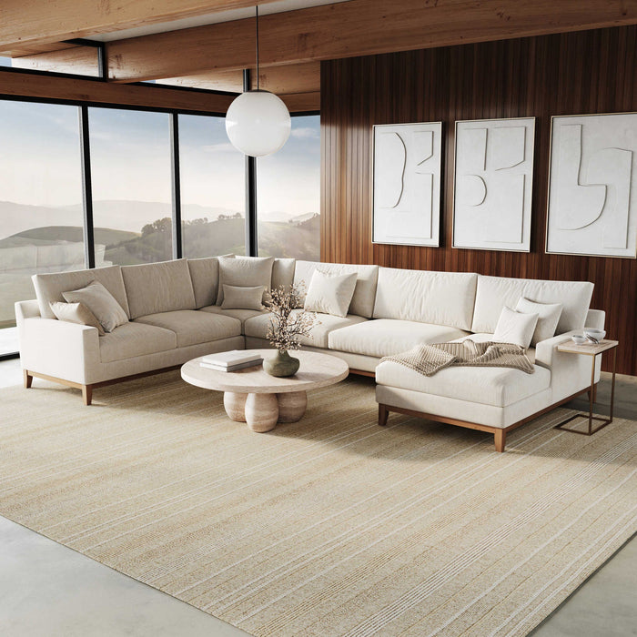 Embrace Ivory Silver EMB01 Polyester Contemporary Area Rug - 8 Ft x 10 Ft