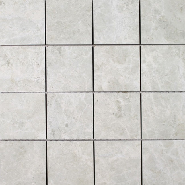 Full Sheet Sample - Cami Ponente Grey Porcelain Mosaic - 3" x 3" Matte