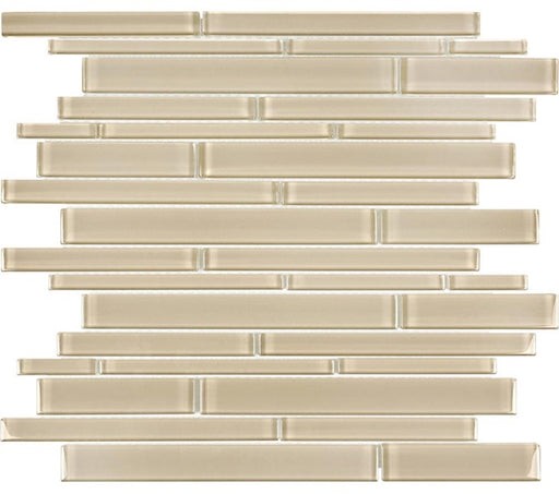 Full Sheet Sample - Aquatica Element Earth Random Linear Glass Mosaic - 11.75" x 11.75" Glossy