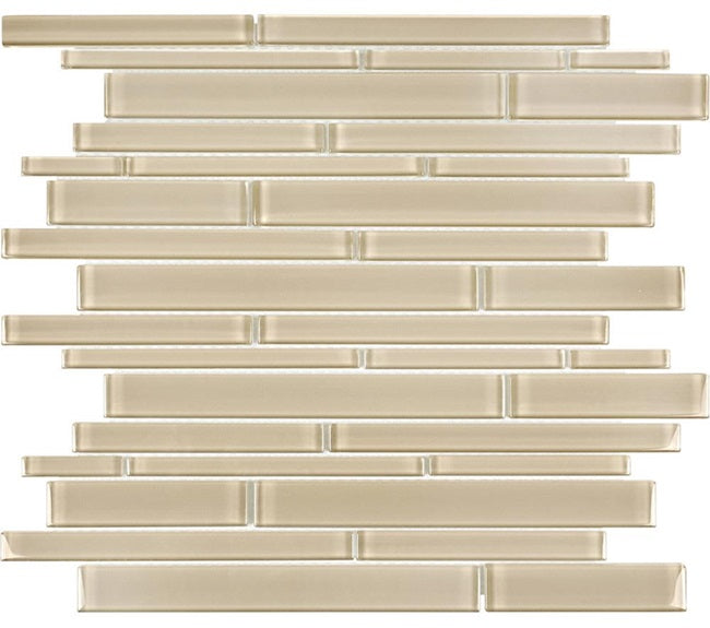 Full Sheet Sample - Aquatica Element Earth Random Linear Glass Mosaic - 11.75" x 11.75" Glossy