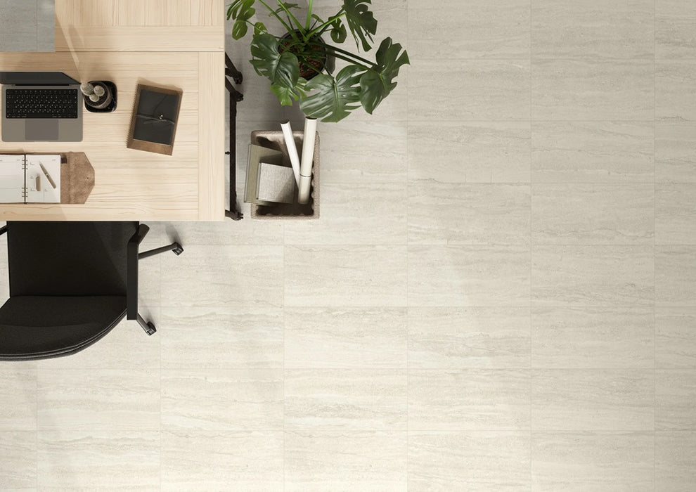 Ecostone Cross-Cut Fog Porcelain Tile - Matte