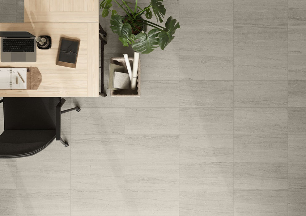 Ecostone Cross-Cut Mist Porcelain Tile - Matte