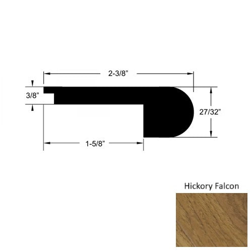 El Paso Wood Hickory Falcon Round Stair Nose Urethane 1