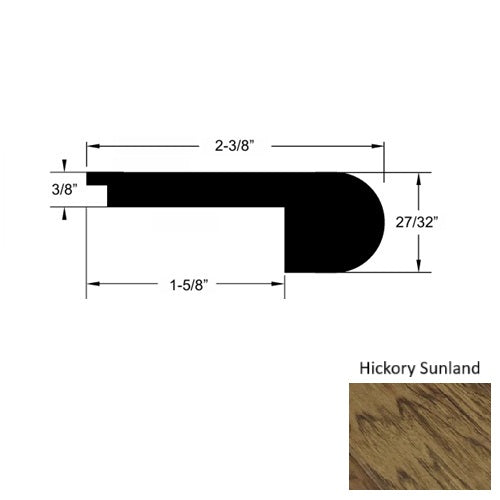 El Paso Wood Hickory Sunland Round Stair Nose Urethane 1
