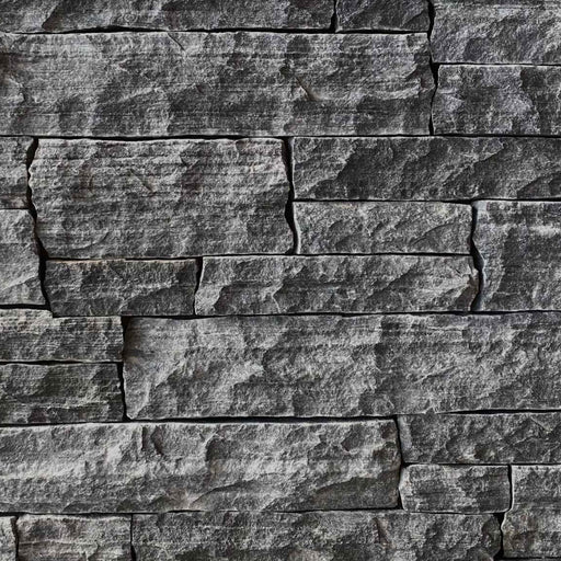 Elevations Quartzite Western Black Sawn Thin Ledgestone Corner Split Face 1