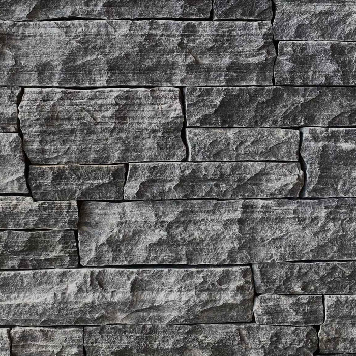 Elevations Quartzite Western Black Sawn Thin Ledgestone Corner Split Face 1