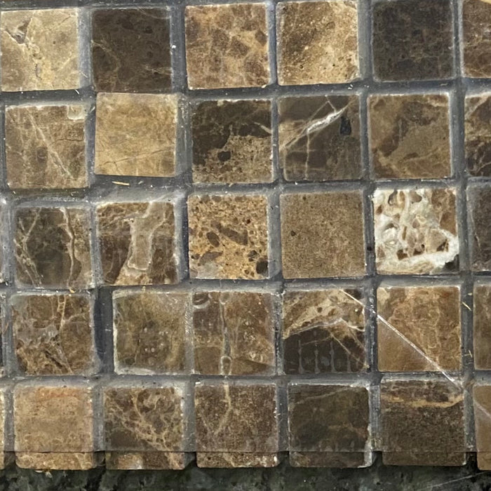 Emperador Dark Polished Marble Mosaic - 1" x 1"