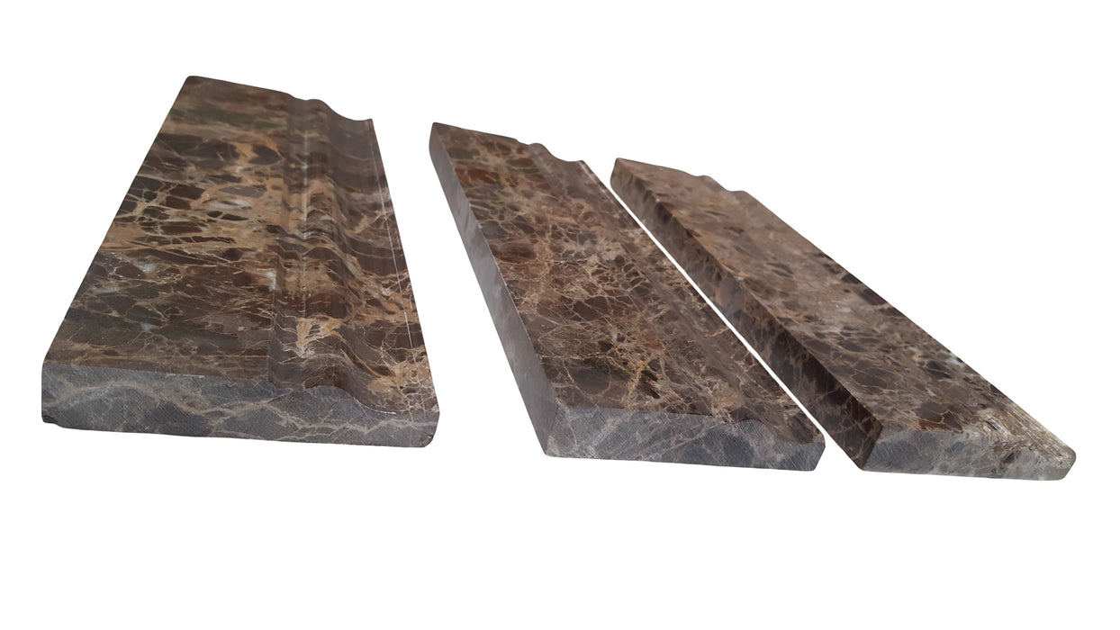 Emperador Dark Marble Baseboard - 4" x 12" Polished 2