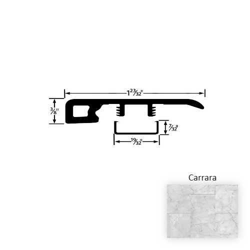 Pietra Vinyl Carrara End Cap Embossed 1