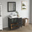 CVC Vintage Green Solid Wood with Basin Engineered Marble Top and Mirror CVC24 Bathroom Cabinet - 84" x 18.5" x 36"