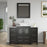 CVC Espresso Solid Wood with Basin Engineered Marble Top and Mirror CVC24 Bathroom Cabinet - 48" x 18.5" x 36"