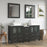 CVC Espresso Solid Wood with Basin Engineered Marble Top and Mirror CVC24 Bathroom Cabinet - 60" x 18.5" x 36"