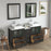 CVC Espresso Solid Wood with Basin Engineered Marble Top and Mirror CVC24 Bathroom Cabinet - 60" x 18.5" x 36"