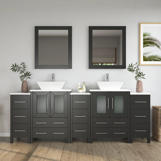 CVC Vintage Green Solid Wood Vanity Cabinet - 84" x 18.5" x 36"