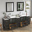 CVC Vintage Green Solid Wood Vanity Cabinet - 84" x 18.5" x 36"