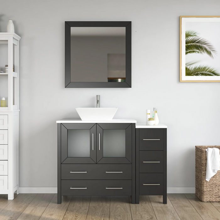 CVC Solid Wood Espresso Bathroom Cabinet Espresso