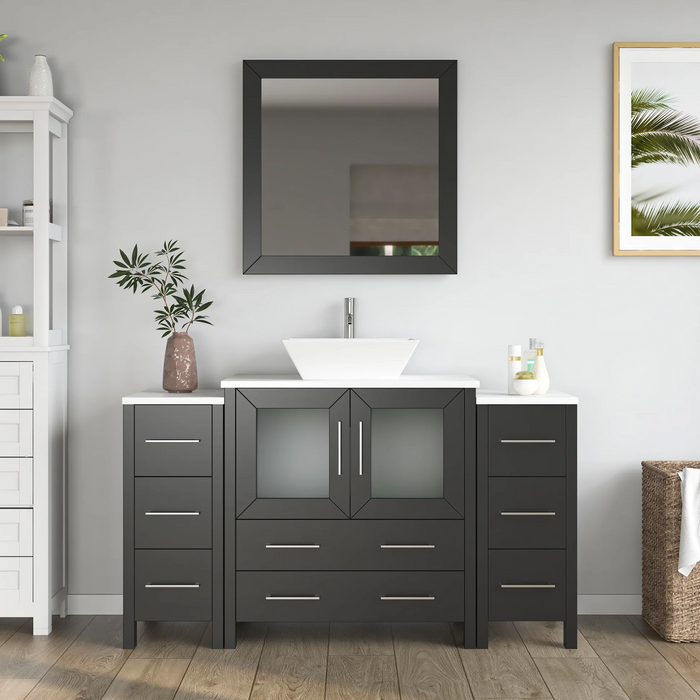 CVC Solid Wood Espresso Bathroom Cabinet Espresso