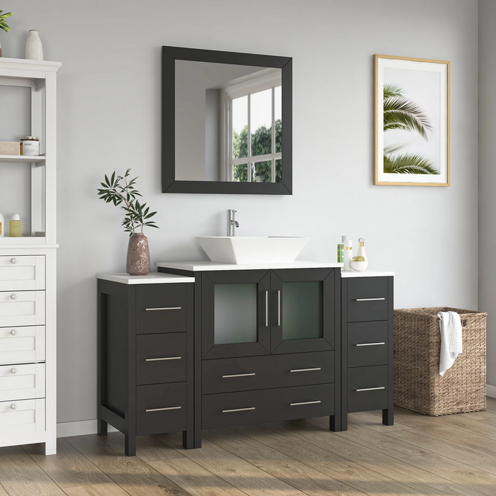 CVC Solid Wood Espresso Bathroom Cabinet Espresso