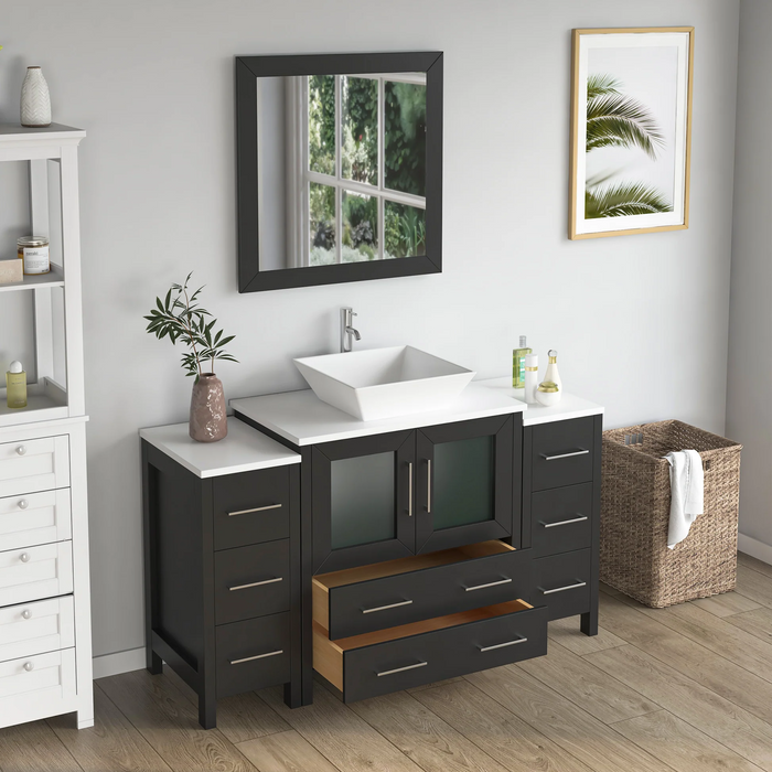 CVC Solid Wood Espresso Bathroom Cabinet Espresso