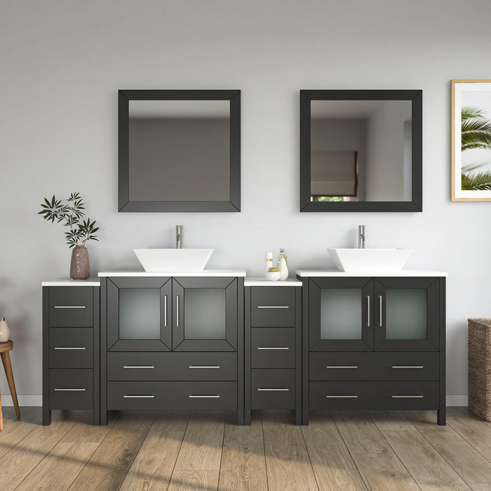 CVC Solid Wood Espresso Bathroom Cabinet Espresso