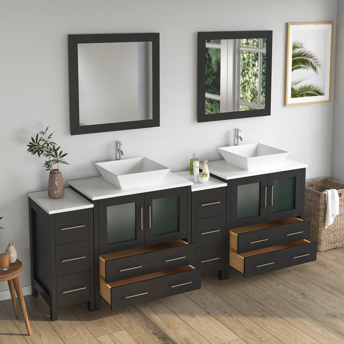 CVC Solid Wood Espresso Bathroom Cabinet Espresso