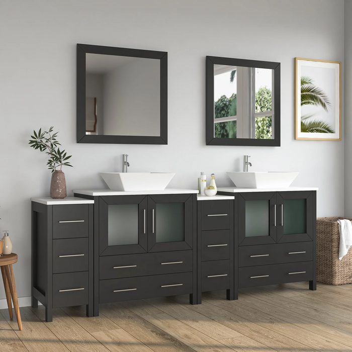 CVC Solid Wood Espresso Bathroom Cabinet Espresso