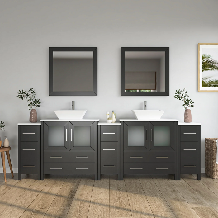 CVC Solid Wood Espresso Bathroom Cabinet Espresso