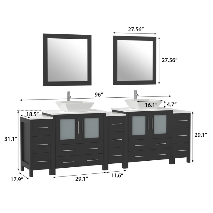 CVC Solid Wood Espresso Bathroom Cabinet Espresso