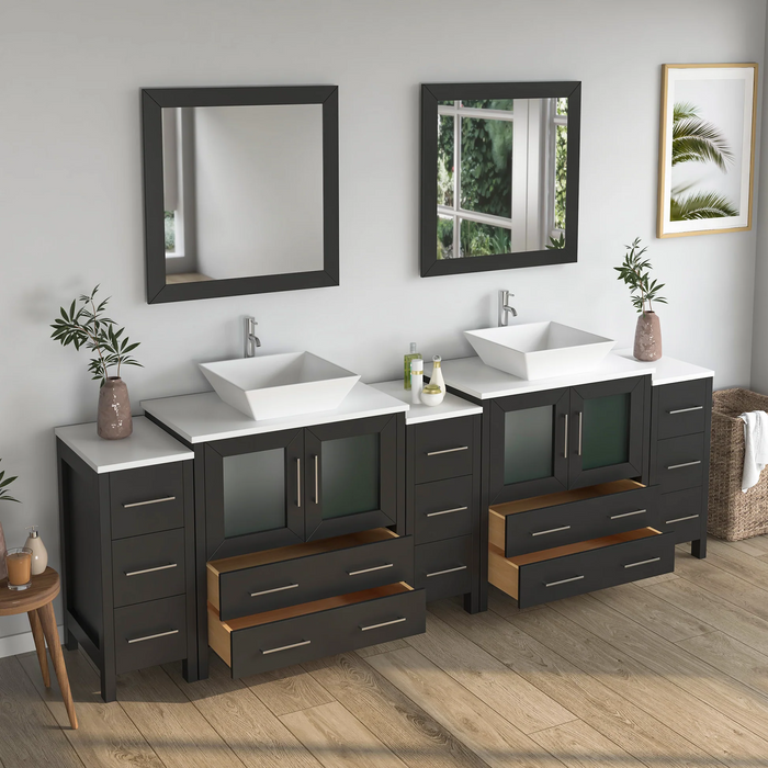 CVC Solid Wood Espresso Bathroom Cabinet Espresso