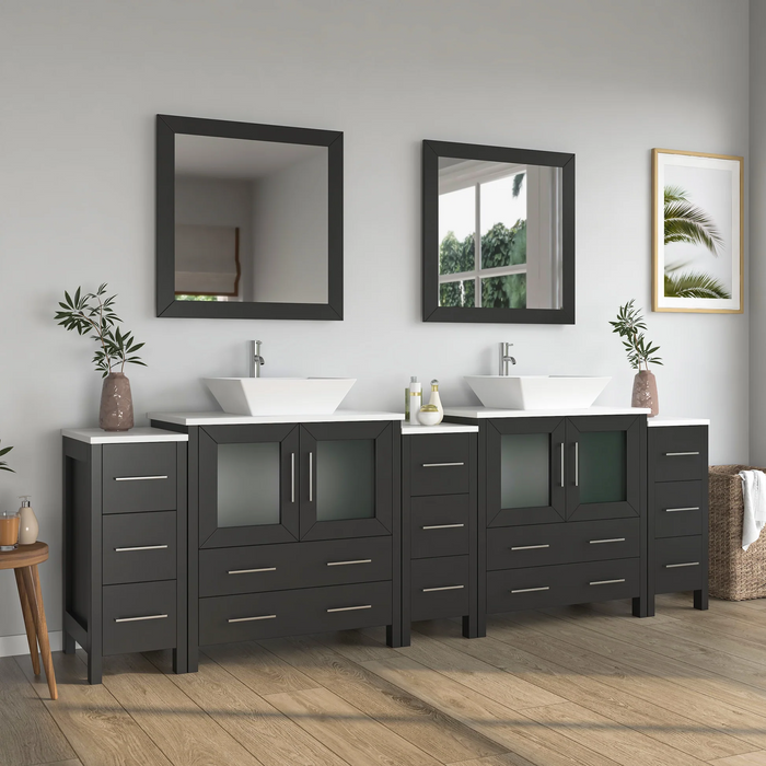 CVC Solid Wood Espresso Bathroom Cabinet Espresso
