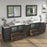CVC Espresso Solid Wood with White Engineered Marble Top and Mirror CVC36 Bathroom Cabinet - 108" x 18.5" x 36"