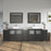 CVC Espresso Solid Wood with White Engineered Marble Top and Mirror CVC36 Bathroom Cabinet - 108" x 18.5" x 36"