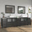 CVC Espresso Solid Wood with White Engineered Marble Top and Mirror CVC36 Bathroom Cabinet - 108" x 18.5" x 36"