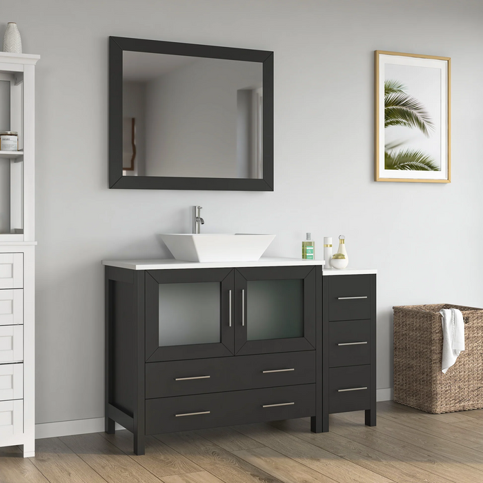 CVC Solid Wood Espresso Bathroom Cabinet Espresso