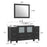 CVC Espresso Solid Wood with White Engineered Marble Top and Mirror CVC36 Bathroom Cabinet - 60" x 18.5" x 36"
