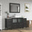 CVC Espresso Solid Wood with White Engineered Marble Top and Mirror CVC36 Bathroom Cabinet - 60" x 18.5" x 36"