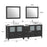 CVC Espresso Solid Wood with White Engineered Marble Top and Mirror CVC36 Bathroom Cabinet - 84" x 18.5" x 36"