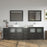 CVC Espresso Solid Wood with White Engineered Marble Top and Mirror CVC36 Bathroom Cabinet - 96" x 18.5" x 36"