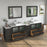 CVC Espresso Solid Wood with White Engineered Marble Top and Mirror CVC36 Bathroom Cabinet - 96" x 18.5" x 36"