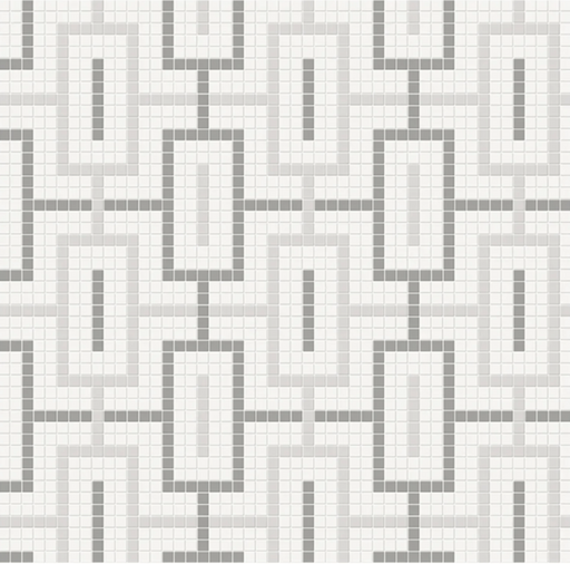 Full Sheet Sample - Soho Evening Blend Chain Pattern Porcelain Mosaic - 11.50" x 11.50" x 6 MM Matte