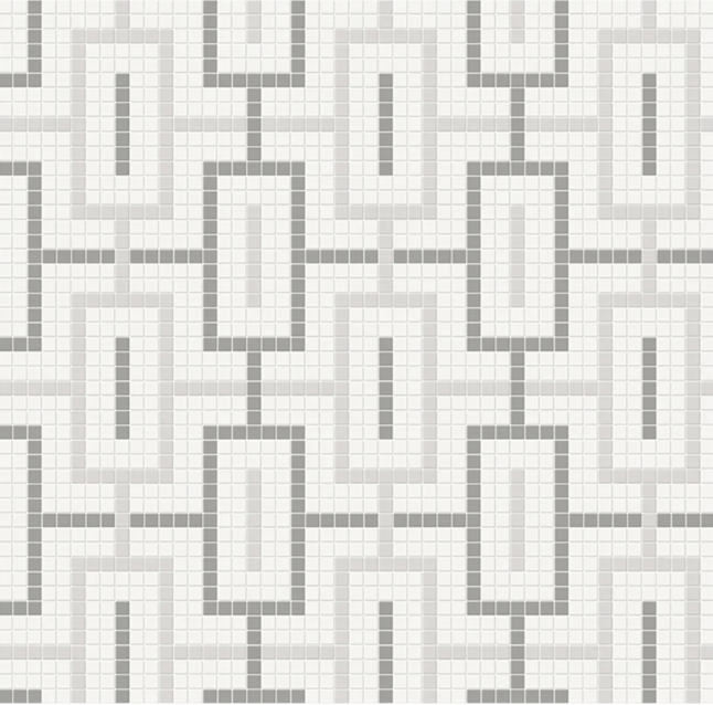 Full Sheet Sample - Soho Evening Blend Chain Pattern Porcelain Mosaic - 11.50" x 11.50" Matte